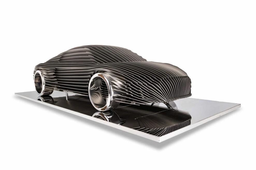 Audi R8-silver, 2023, 20 x 85 x 38 cm